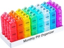 Zoksi Monthly Pill Organizator 3 razy dziennie, One Month Pill Box Organizator Morn-Noon- Eve, 30 Day Pill Case for Travel, 31 Day Medicine Organizator z 32 Usuwalne Komory dla wszystkich lekarstw