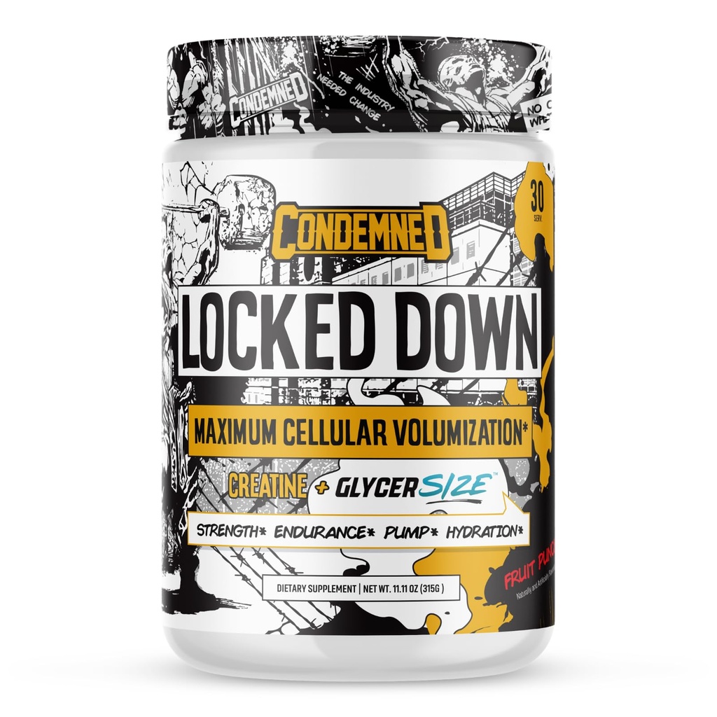 CONDEMNED Labz Locked Down 124; Creatyne Performance Complex 124; Creatyne Monohydrat, Glycerol, Tauryna Infined Hydration, Energy & Stamina Infined 124; 30 Sług (Fruit Punch)