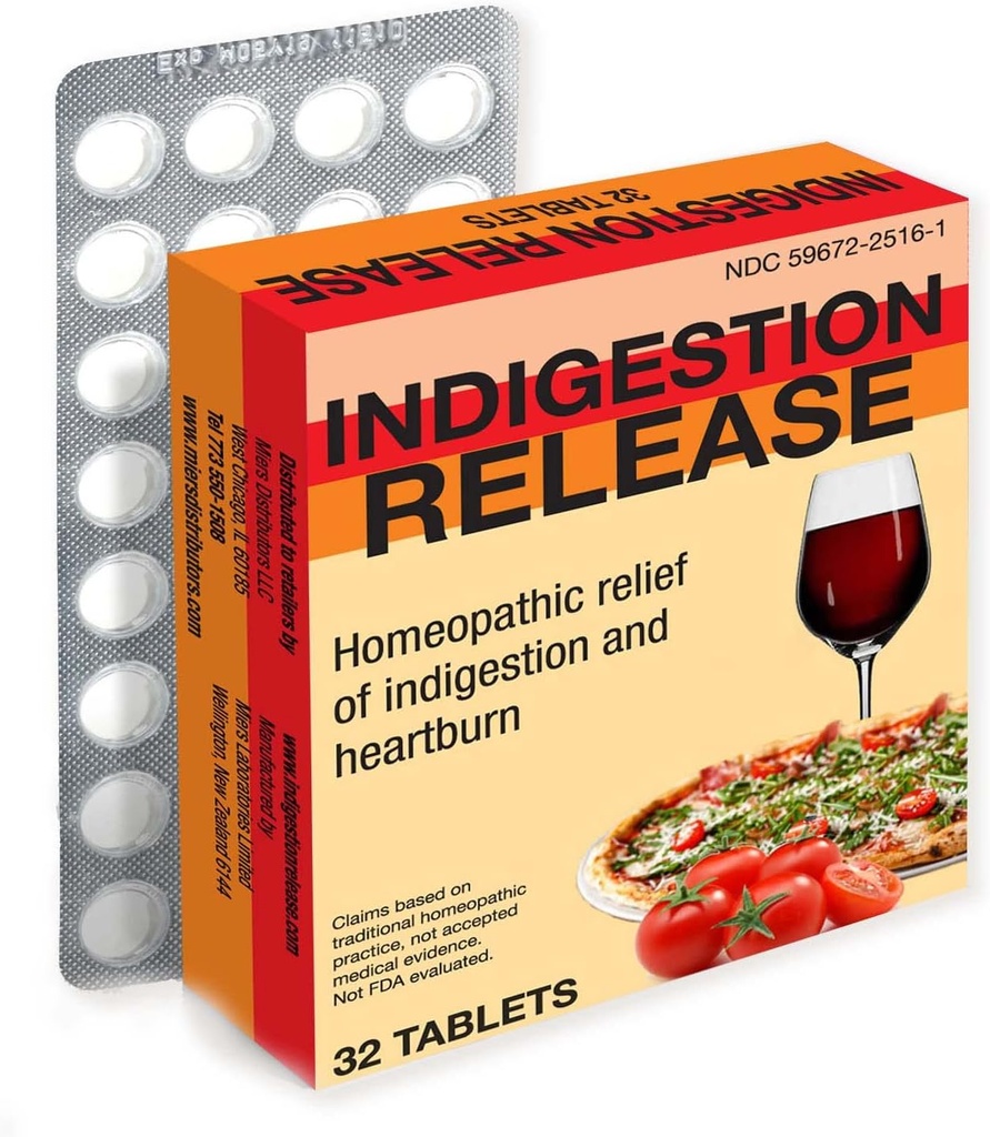 Miers Lab Niestrawność Kapsułki, Homeopatyczne tabletki dla Heartburn Relief, Bezpieczne i skuteczne, Szybkie aktorstwo, 32 Tabletki
