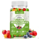 Jednowodzian Gummie - 5g Kreatyna dla Kobiet, Zwiększona siła mięśni, Wzmacnianie ostrości i wytrzymałości, Muscle Builder, L- Tauryna + Witamina B12, Wegan, Gluten- Free 80 Count