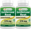 Najlepsi przyrodnicy Goldenseal Root 570 mg (Non-GMO) 100 Kapsułki (100 liczenie (opakowanie po 2))
