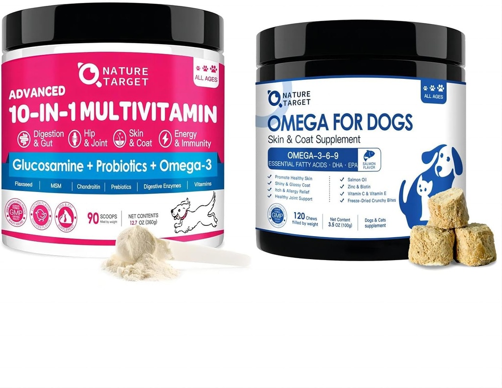 RODZAJ DOCELOWY Pies Witaminy Proszek - Omega 3 Olej rybny dla psów