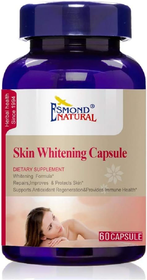 Kapsułka do wybielania skóry (Naprawa, Poprawia i Chroni Skóra), GMP, Natural Product Assn Certified, Made in USA - 60 Kapsułki
