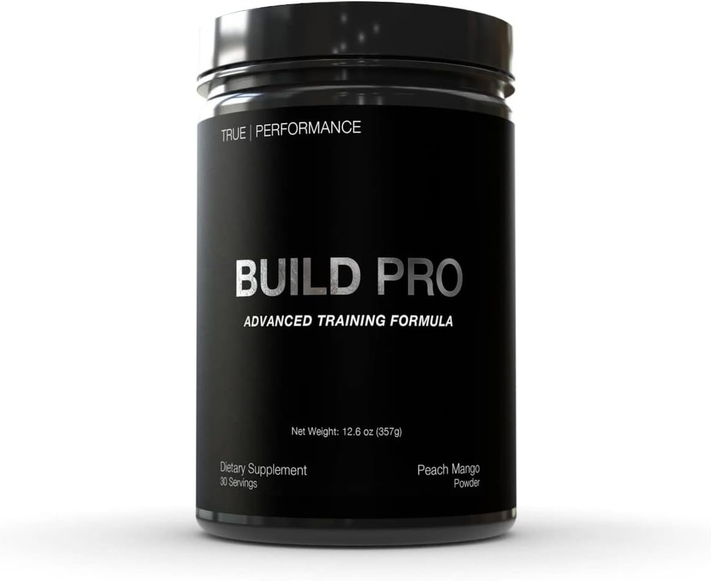 Build Pro for Muscle Building and Recovery, Peach Mango, Patent oczekujący GAA + Monohydrat kreatury, Dla siły, Wydajność, Wzrost mięśni - Betaine, Beta Alanine, Cynk, Cytrynian boru - 30 Sługi