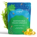 Calgee Vegan Omega 3- 450mg DHA & EPA Acids Fatty - Sustainable Algae Oil - Plant- Based Fish Oil Alternative - Carrageenan- Free Softgels (60 Ct)
