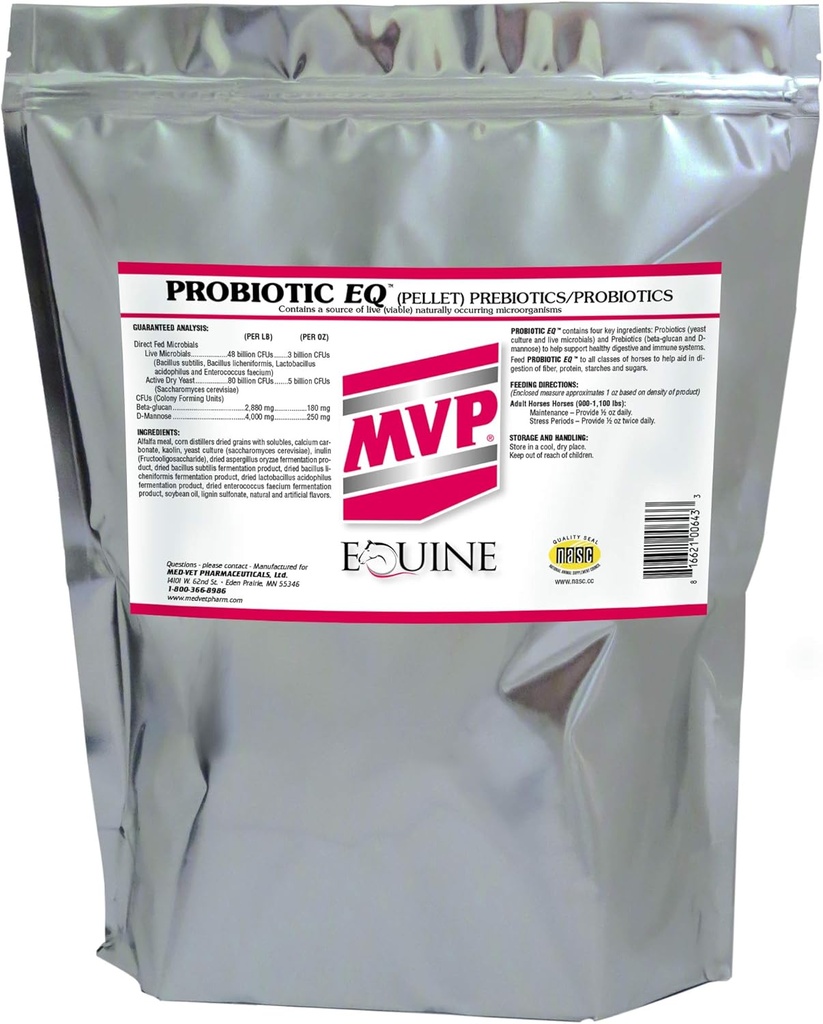 MVP Probiotyczny EQ (10lb) dla zdrowej trakcji pokarmowej i funkcji immunologicznych u koni