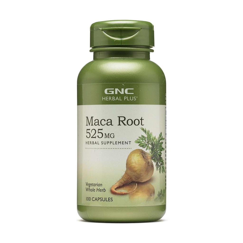GNC Herbal Plus Maca Root 525mg, Wspiera witalność, 100 Kapsułek