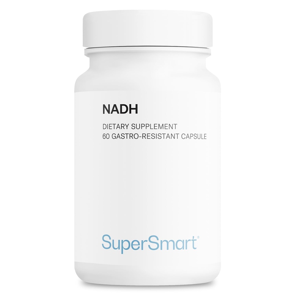 Supersmart - NADH 5mg na dobę (Zmniejszona Dinukleotyd nikotynamidowy) - Suplement NADH - Pigułki energetyczne: 124; Non-GMO & Gluten Free - 60 Opóźnione uwalnianie kapsułki