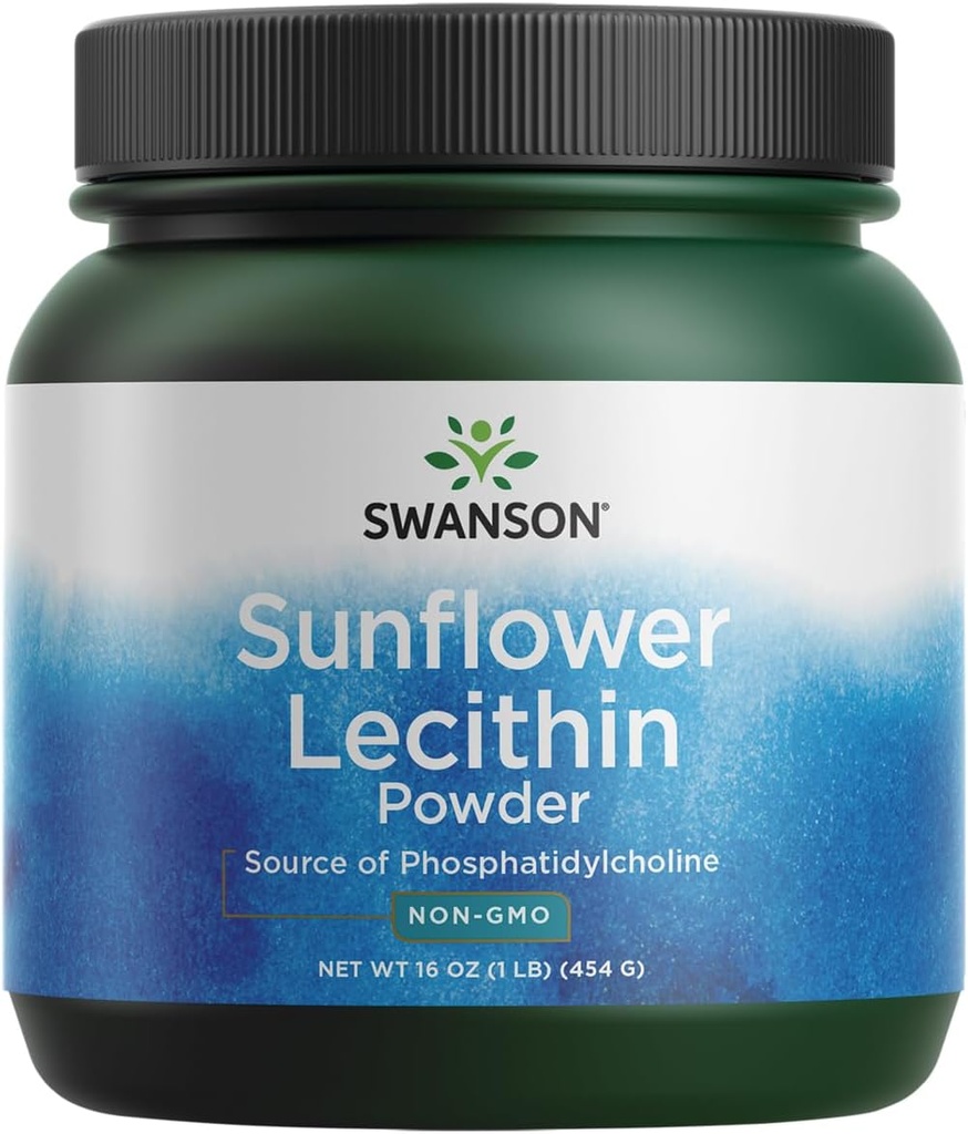 Swanson Lecytyna Słonecznik Mózg Zdrowie układu nerwowego Wsparcie Non-GMO Soy- Free Vegetarian 16 oz (1lb) 454 Gram Proszek