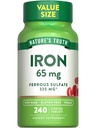 Nature 's Truth Iron Tablets 65mg XI124; 240 Hrabia XI124; 325mg Siarczan żelaza XI124; Wegan, Non-GMO & Gluten