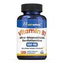 Witamina B1 500MG, 120 Kapsułek, Non-GMO, Wegan, Gluten Free, Benfotiamina