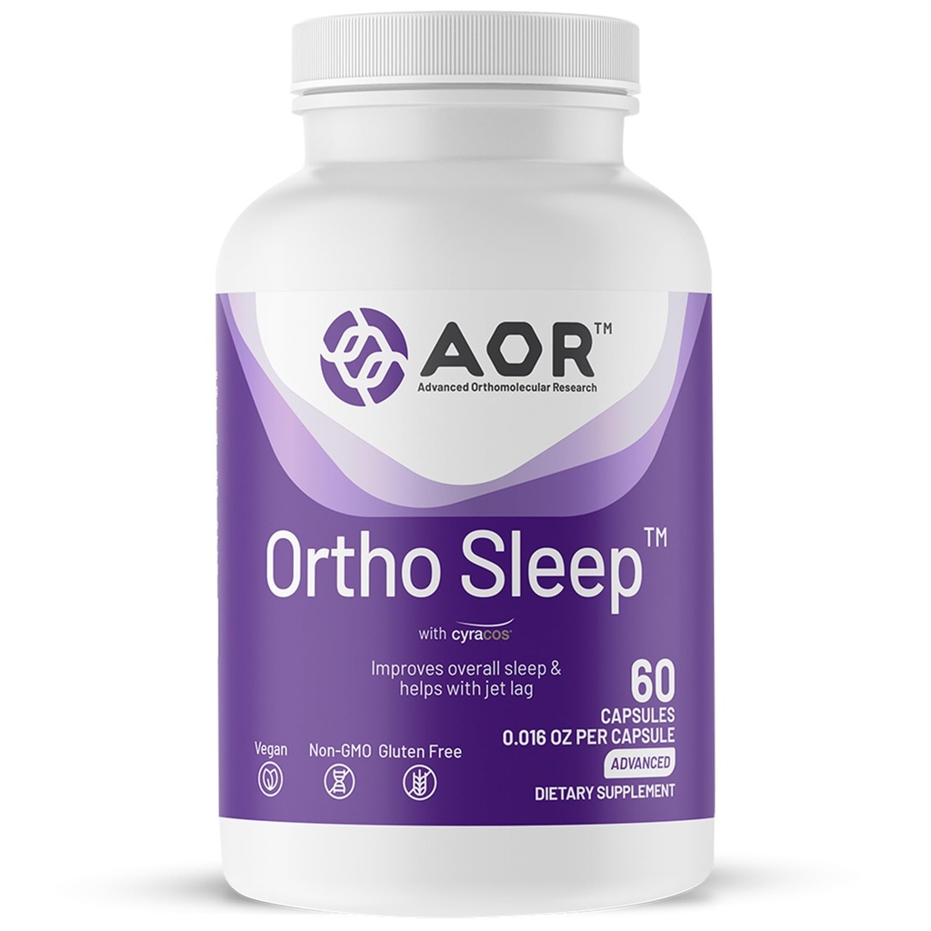 AOR, Ortho Sleep, Poprawia ogólny sen i pomaga z opóźnieniem Jet, Natural Supplement with GABA, Melatonin, L- Theanine, Wegan, 30 Służenia (60 Kapsułki)