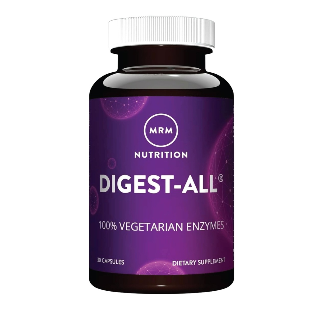 MRM Nutrition Digest- 244; Enzymy trawienne 124; Lepsze trawienie i wchłanianie 124; Lakaza + Amylaza + Lipaza 124; Może pomóc w wzdęciu i gazowym 124; 100% Wegetarianin 124; Gluten- Free 124; 15 podań