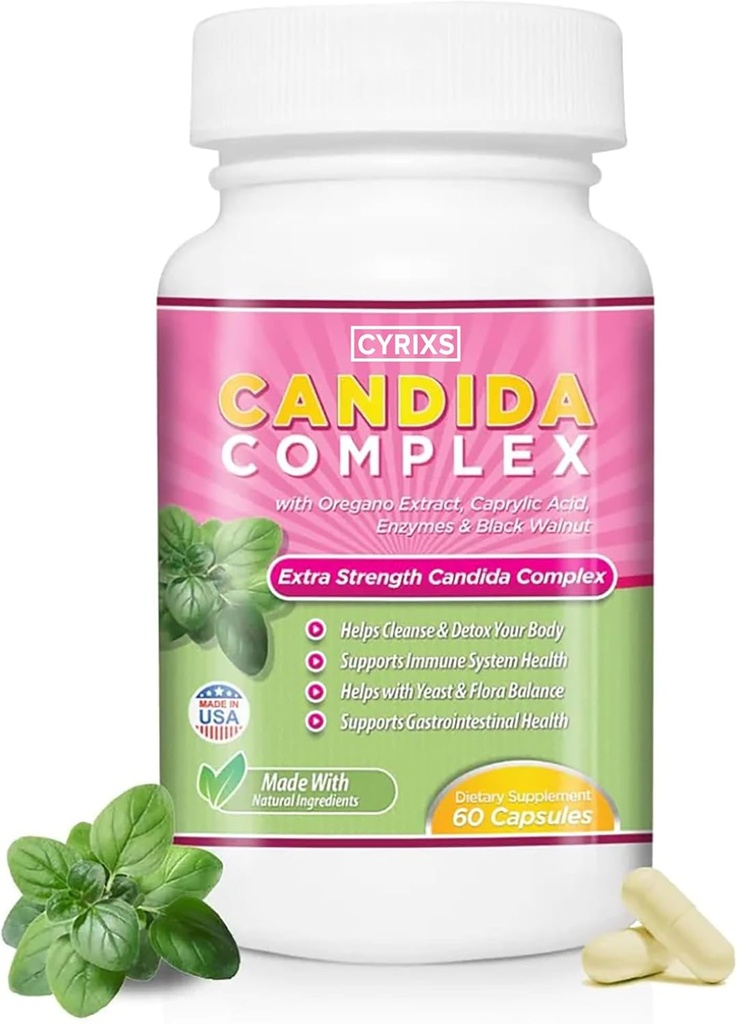 Candida Complex Xi124; Boost Your Immune System Xi124; All Natural Gut Cleanse with Herbs, Antifungals, Enzymes and Probiotics Xi124; Eliminates Candida Xi124; Prevents Revention