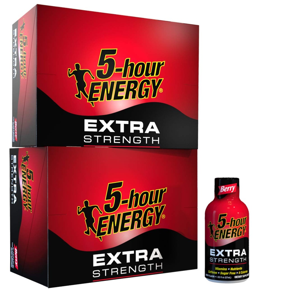 5-godzinny zastrzyk energetyczny, extra siła Berry, 1.93 oz. 24 opakowanie