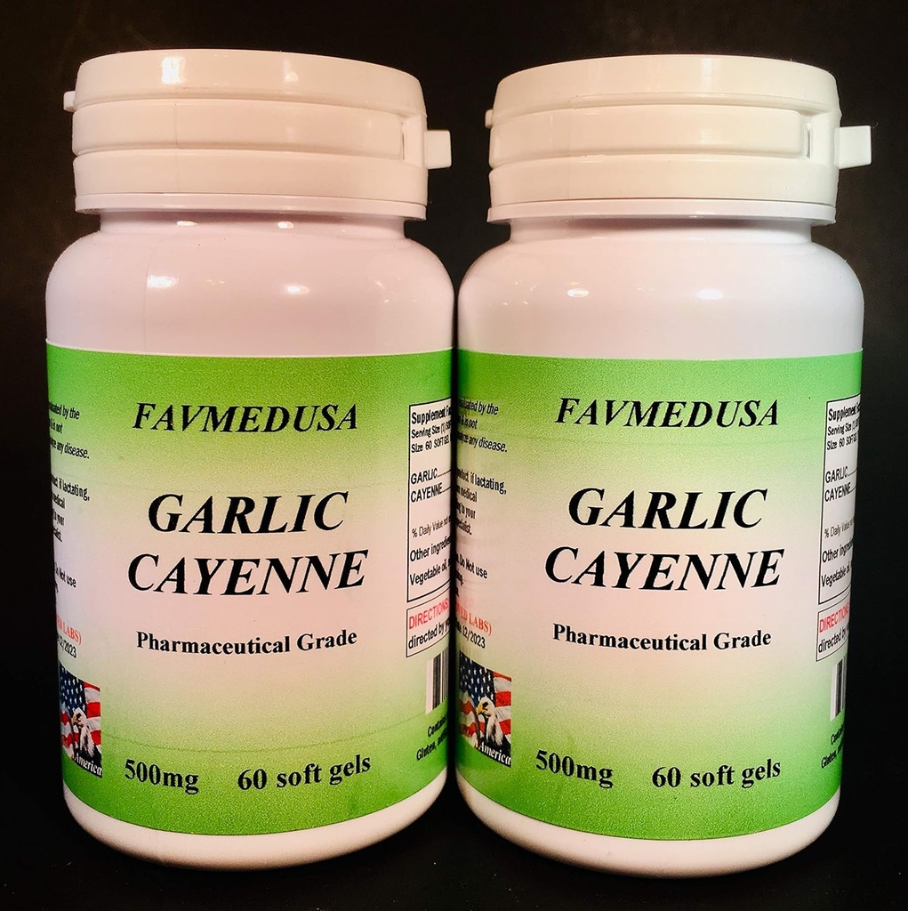 Czosnek Cayenne, Made in USA - 120 (2x60) softgels