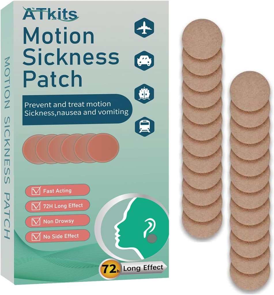 40PCS Motion Choroby Łaty, anty Nudności Sea Choroby Łata na Cruise, Brak skutków ubocznych dla samochodów i łodzi, Statki, Cruise and Airplane & Inne formy transportu - dla dorosłych i dzieci (40PCS)