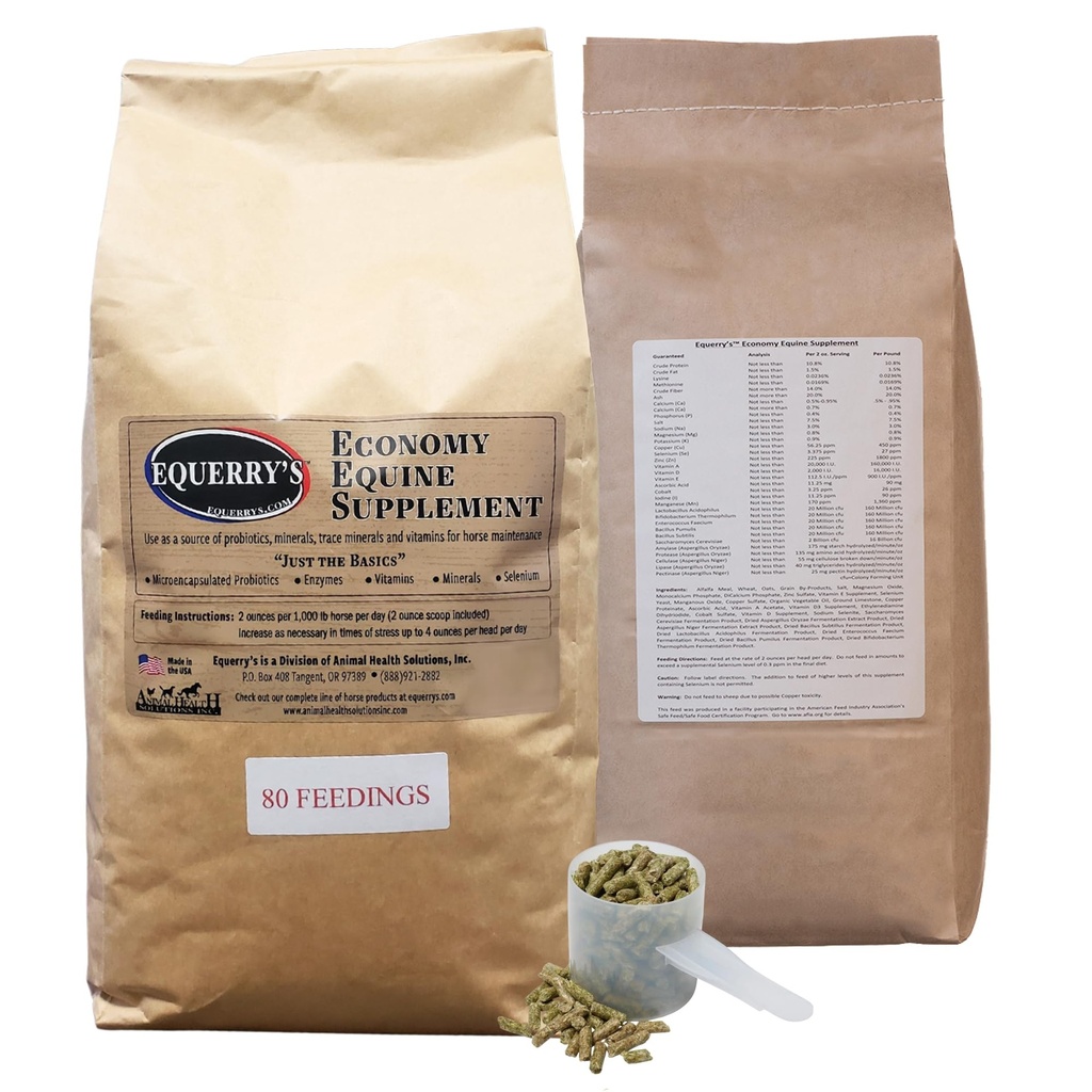 Equerry 's Economy Equine Supplement - Horse Probiotics Xim124; Supplement for Horses Xim124; Horse Vitamin and Minerals Supplement with Enzymes and Selenium, 10lb