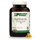 Standard Process Cod Liver Oil - Pomaga zdrowej skóry i oczu z Omega-3 Kwasy tłuszczowe i witaminy A i D - Bone & Tooth Health Support - Gluten- Free, Non-Dairy & Non-Soy - 180 Softgels (60 Servings)