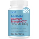 Curist Famotydine 20mg Luzem Pack (300 tabletek liczących) Acid Refluks Medicine for Heartburn Relief - OTC Maksymalna moc Reduktor kwasu żołądkowego - Anti Acid Relief Tablets for Infersition Heartburn Relief