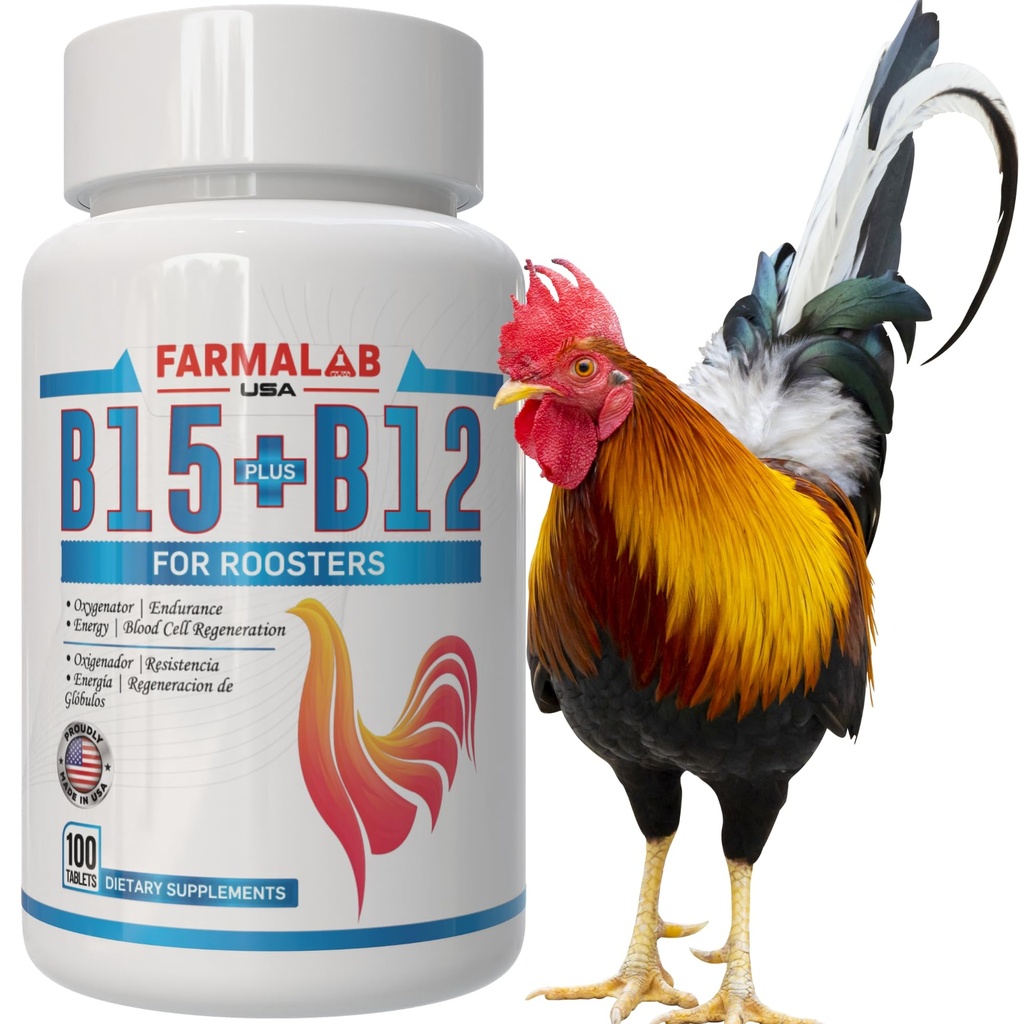 Farmalab B12 B15 for Roosters B15 B12 para Gallos 100 Tablets