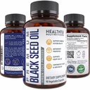 Premia Czarny Kmin Nasienie Kapsułki - Virgin Cold Pressed Nigella Sativa Black Seed Oil Pills - Suplement immunologiczny - Omega 3 6 9 Witamina E Blackseed dla paznokci skóra włosów 1000 mg p / Serving