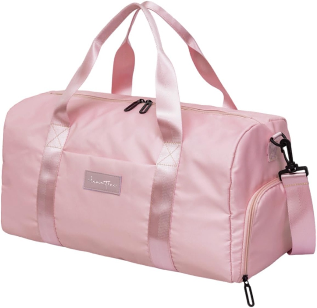 Torba gimnastyczna dla kobiet z obuwiem i mokrą kieszenią 124; mała, wytrzymała, lekka siłownia Duffle Bag z Motivational Quote i wzorce graficzne 124; Świetna do ćwiczeń i overnights 124; Różowy