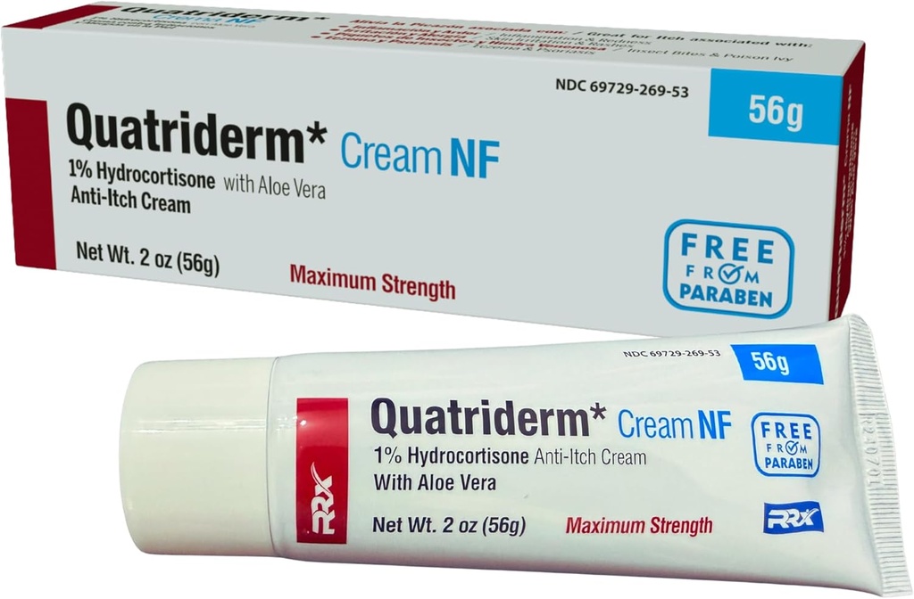 NF Extra Siła 1% Hydrokortyzon, z Aloe Vera, Paraben- Free, krem przeciwswędzeniowy, Wysypka skórna, Używany do różnych warunków skóry - Zawiera 2 Oz Tube