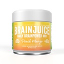 Sok BrainJuice Nootropics Suplement Wspomaganie mózgu, Gluten wolny proszek dla energii i skupienia, Mieszanka napoju z L Theanine, Alpha GPC, Witamina B, Organic Green Tea Extract Kofeina, Peach Mango, 15 Służenie