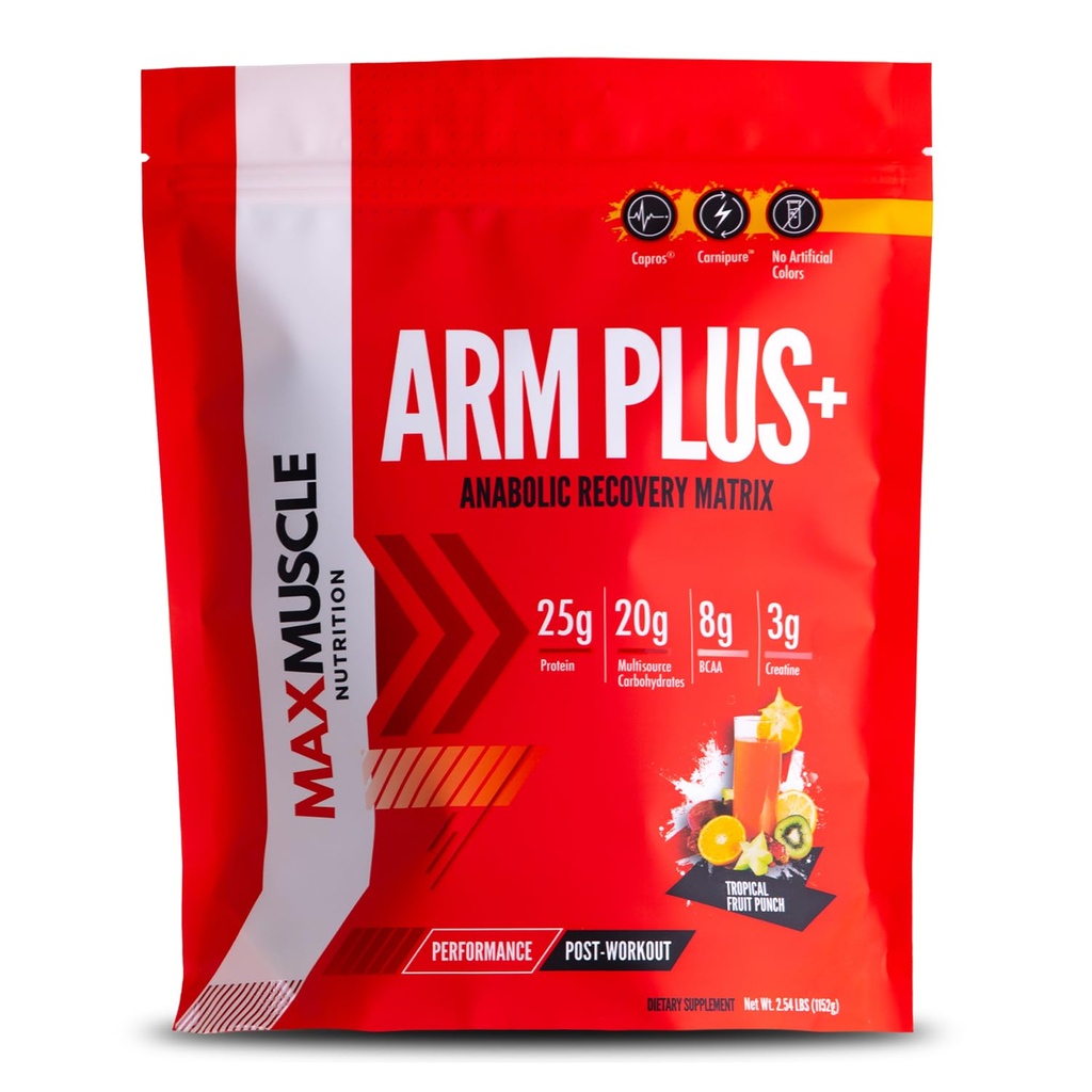 Max Muscle Arm Plus + Anabolic Recovery Matrix Six 124; 25g Protein, 8g Bcaas, 3g Monohydrat kreatryny 124; białko serwatki, aminokwasy, przeciwutleniacze, glutamina, elektrolity (Tropical Punch, 2,54 lb)