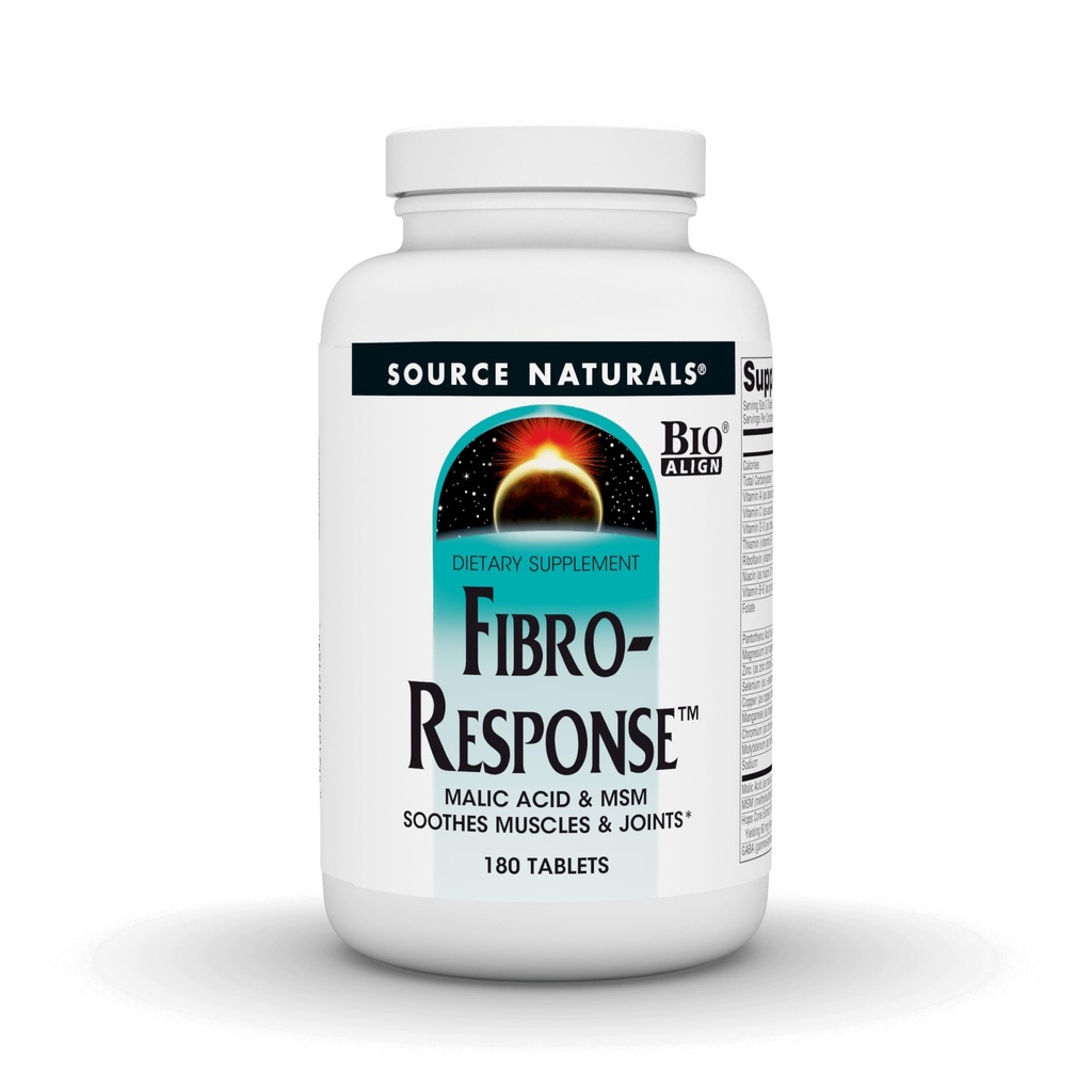 Źródło Naturals Fibro- Response Bio- Aligned Malic Acid & MSM, 180 Tablets
