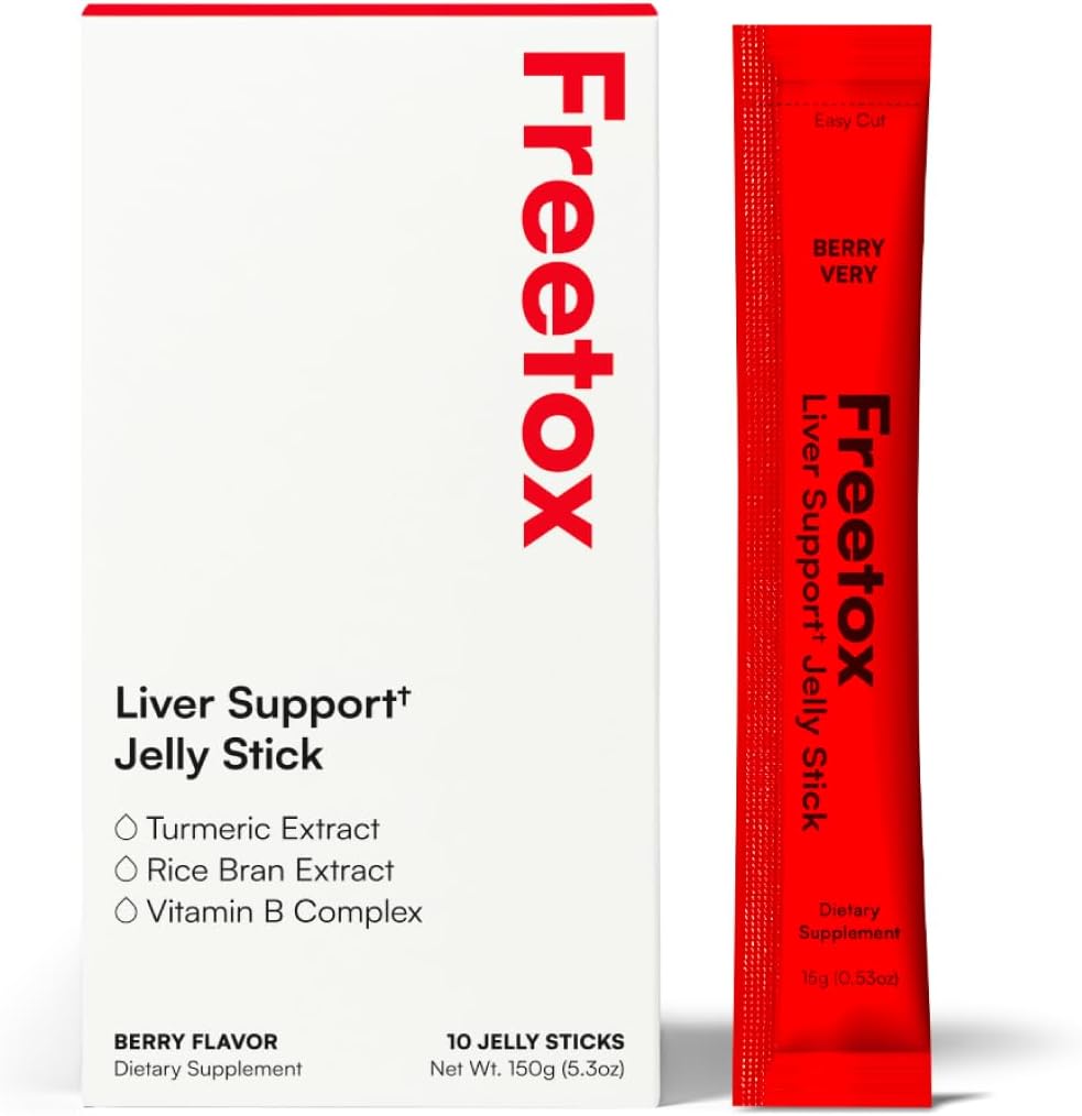 Freetox Liver Detox Jelly Sticks - Prepare-Party Hancock Support & Next- Day Recovery Supplement - Nawodnienie + przeciwutleniacze - Berry Flavor - 10 Stick Pack