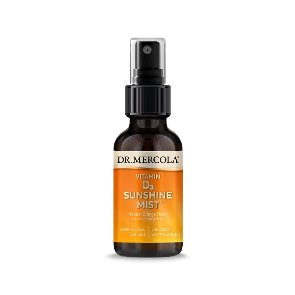 Dr Mercola Witamina D3 Sunshine Mist - Wspiera Immune & Joint Health - 5000 j.m. na Serving - Non-GMO, Gluten- Free & Soy- Free - 0,98 fl oz (38 Sług)