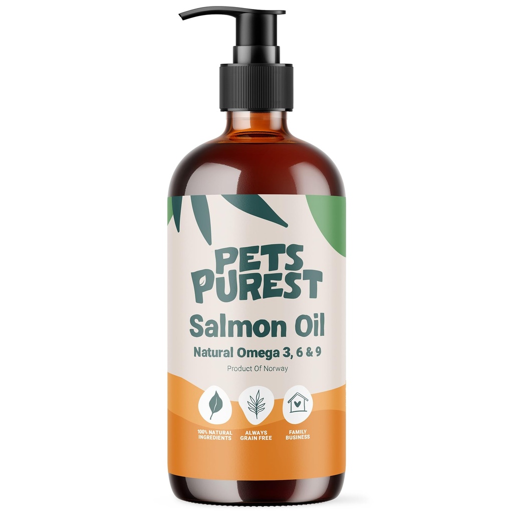 Zwierzęta domowe Najczystszy olej łososiowy dla psów, Koty, Konie, Fretki i Zwierzęta - 32 Fl Oz 100% Czysta Premium Food Grade - Natural Omega 3, 6 & 9 Suplement - Promotes Coat, Skóra, Joint i Zdrowie mózgu