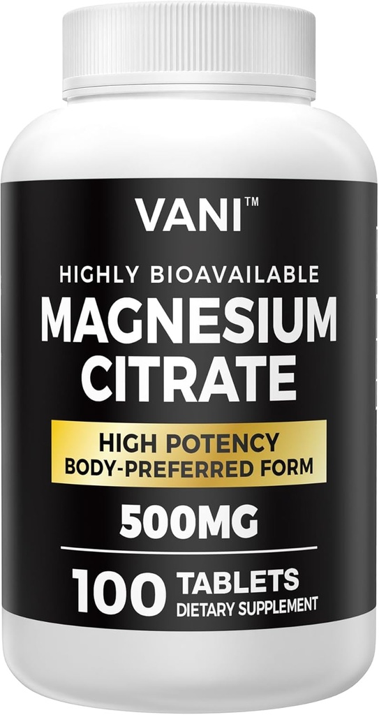 Magnezu Citrate 500MG 100 Tablet- Vegan Safe, Wysoka absorpcja