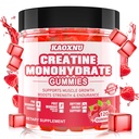 Jednowodzian kreatora Gummie dla mężczyzn i kobiet 120 CT - 5000mg Jednowodzianu kreatora na serwowanie - Bezcukrowe do żucia Kreatyna dla mięśni Siła, Muscle Builder, Energy Boost (Malina Flavor)