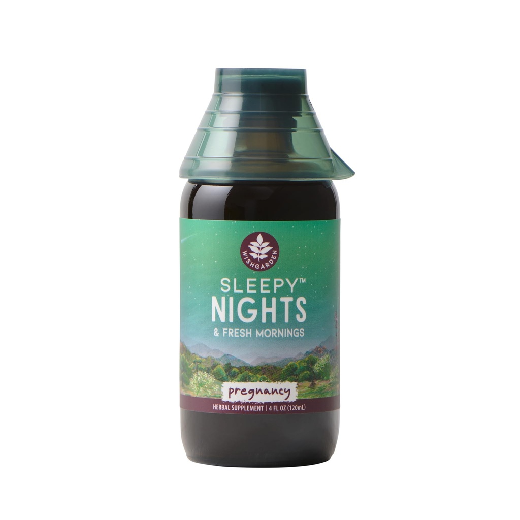 Zioła WishGarden Sleepy Nights for Beast - Plant- Opierając się na Herbal Sleep Safe for Beasant Moms, Organic Sleep Tincture z rumianku i Rzeźba Wspiera Resteful Sleep Bez Melatonin, 4oz