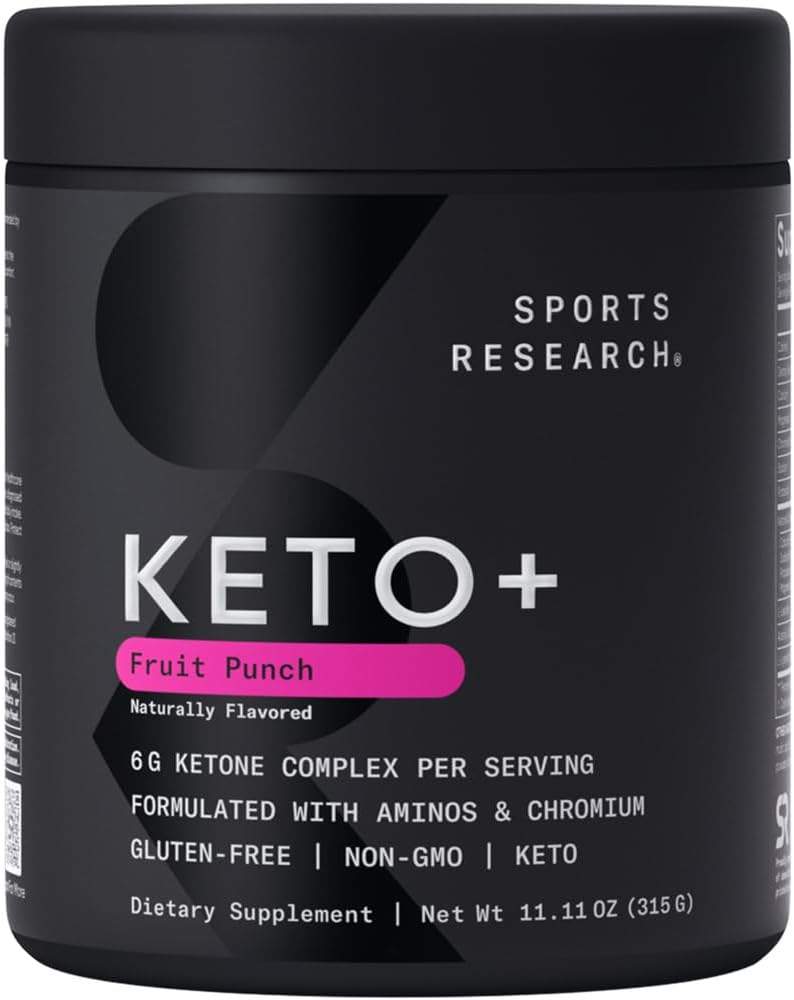 Badania sportowe Keto Plus ketony egzogenne z goBHB - 30 Służenia 124; Keto Electrolyte Proszek do nawadniania, Energia, Focus & Ketosis 124; Keto Certified, Wegański Przyjazny (Fruit Punch)