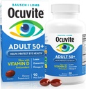Okuwit 50 + Witamina i suplement mineralny do oczu, Multiwitamina do wizji i zdrowia oczu z Omega-3, Cynk, Witaminy C & E, Luteina i Zeaksantyna, Suplementy cynku dla kobiet i mężczyzn, 90 Softgels