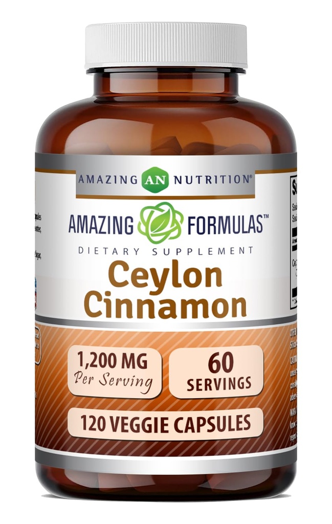Amazing Cejlon Cynamon 1200 Mg XI124; Vegetarian Capsules XI124; Non-GMO XI124; Gluten- Free Xion 124; Made in USA (1 Pack XI124; 120 Count)