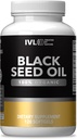 IVL - Organic Black Seed Oil - 120 Softgel Capsules - (1000mg na jedną porcję) - Pure Cold Pressed Nigella Sativa Seed Oil - Omega 3 6 9, Antioksydants, Thymoquinone - Black Seed Oil Liquid kapsułki