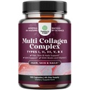 Advanced Multi Collagen Peptydes Pills 120ct - Biotin and Collagen Supplement with BioPerine and Hair Skin Nails Vitamin for Women Men - Multi Pills for Women with Type 1 2 3 5 & X