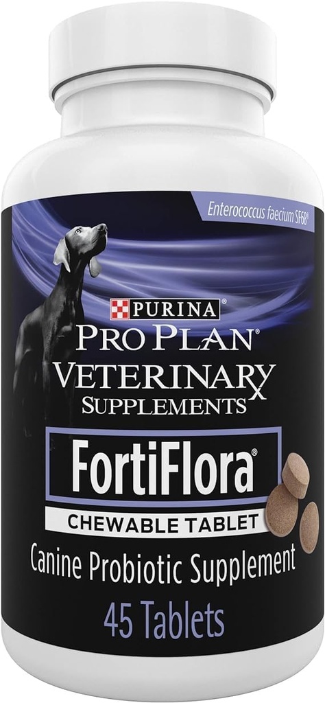 Purina Pro Plan suplementy weterynaryjne FortiFlora Chewable Dog Probiotic Supplets Tablets 45 ct.