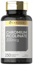 Carlyle Chrom Picolinate 200mcg < 124; 250 Tabletki wegetariańskie < 124; Wysoka absorpcja < 124; Non- GMO, Gluten
