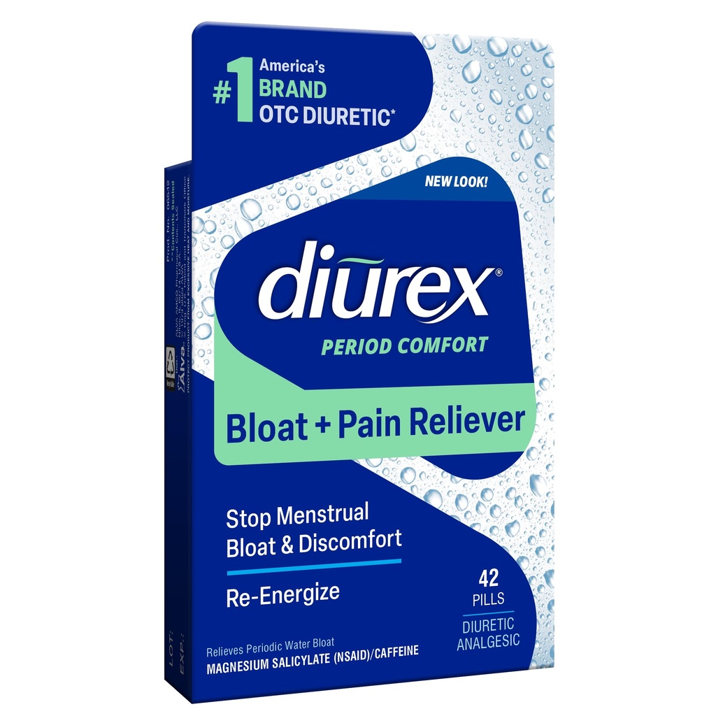 Diurex Water Pills + Ulga bólowa - Relieve Water Bloat, Cramps, & Zmęczenie - 42 Count
