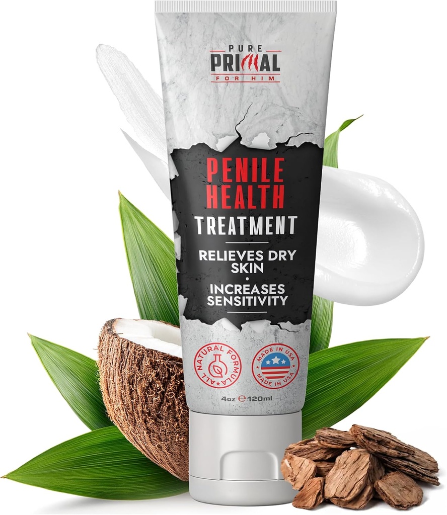 Pure Primal Penile Cream for Men - Szybkie Absorbowanie Penile Health Creme do nawilżenia skóry i nawadniania Relief - Daily Moisturizer Leczenie