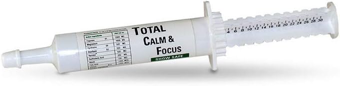 Ramard Total Calm and Focus for Horses Supplement - Magnez & Calming Formuła do Pokazu Konia, Szkolenia, & Performance Psychicznego Alertety Bez Osuszenia, Pokaż sejf, Konie Perfect Prep 1oz Strzykawka
