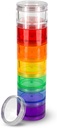 7 Day Medicine Pill Organizer - Stackable Pill Box - Pasuje do małych tabletek i suplementów witaminy, Keep your Daily Medicine Organised in One Place - Medium - Rainbow