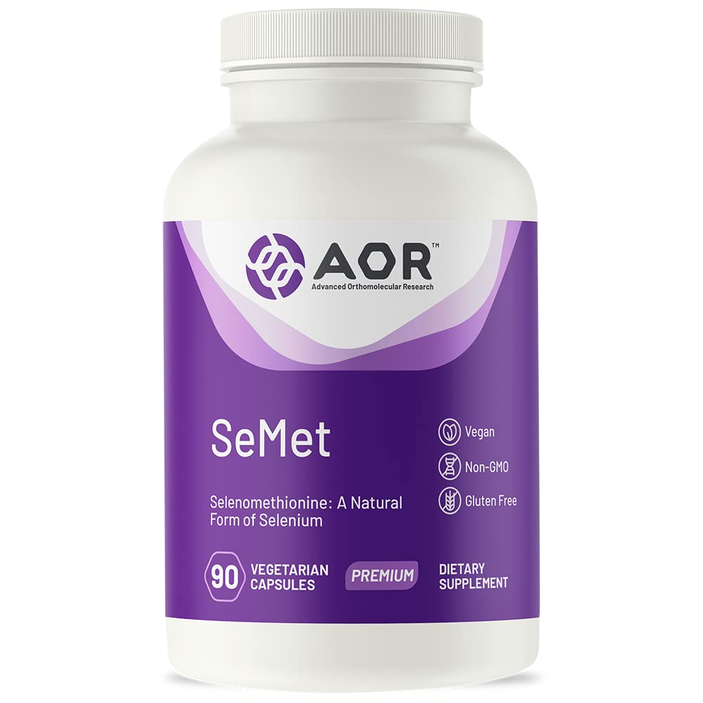 AOR, Semet, Selenometionina Naturalna Forma Selenium, Wspiera Normalny wzrost i rozwój komórek, Promuje odporność, Suplement mineralny, 90 Kapsułki (90 Słupki)