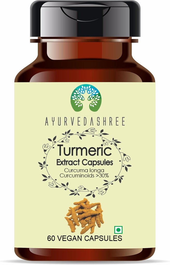 Ekstrakt Turmeric 500mg - 60 Kapsułki wegetariańskie 124; Ekstrakt Haldi 124; Curcuma Longa 124; Wszystkie naturalne 124; 100% Wegańskie 124; Bezglutenowe 124; GMP Certified.